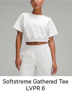 lululemon athletica Cropped Softstreme Tee - Light Vapor Size 6